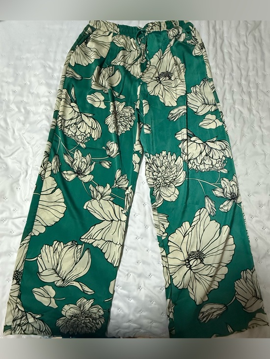 Rachel Pants - Rachel Green-Teal Floral Wide Leg Pants